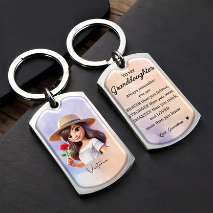 Braver Stronger Smarter Loved Inspirational Message With Girl And Rose