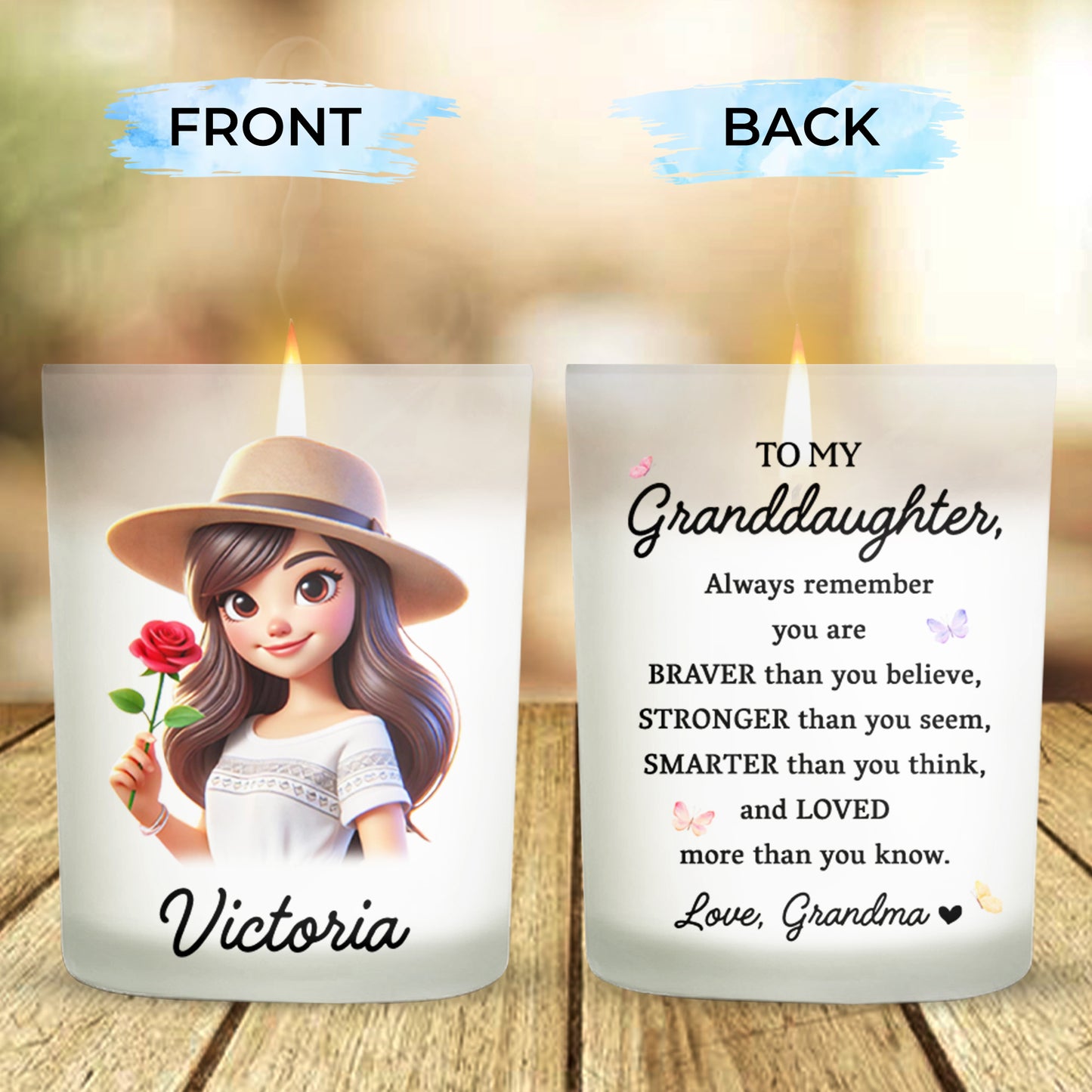 Braver Than You Believe Stronger Than You Seem Smarter - Personalized Scented Candle With Wooden Lid - GDT034_SECA