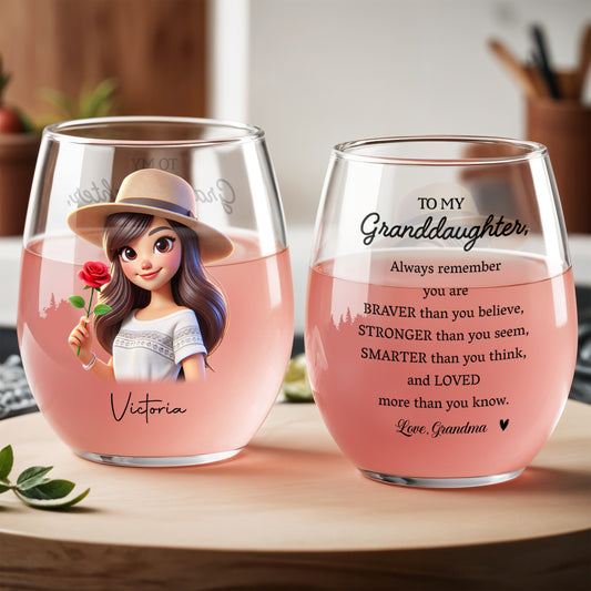 Braver, Stronger, Smarter, Loved Inspirational Quote With Girl And Rose