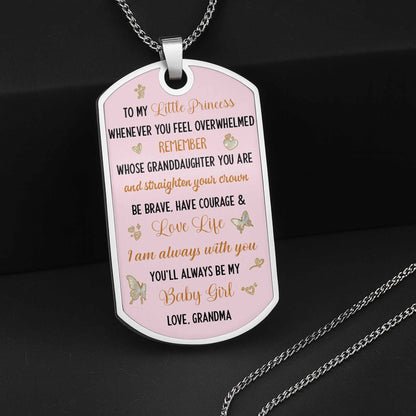 To My Beautiful Daughter, Rose and Butterfly Necklace