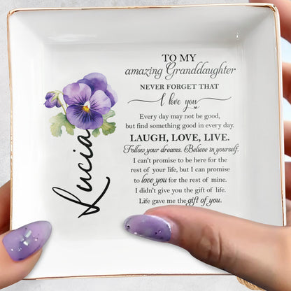 Love And Encouragement Jewelry Dish For Granddaughter