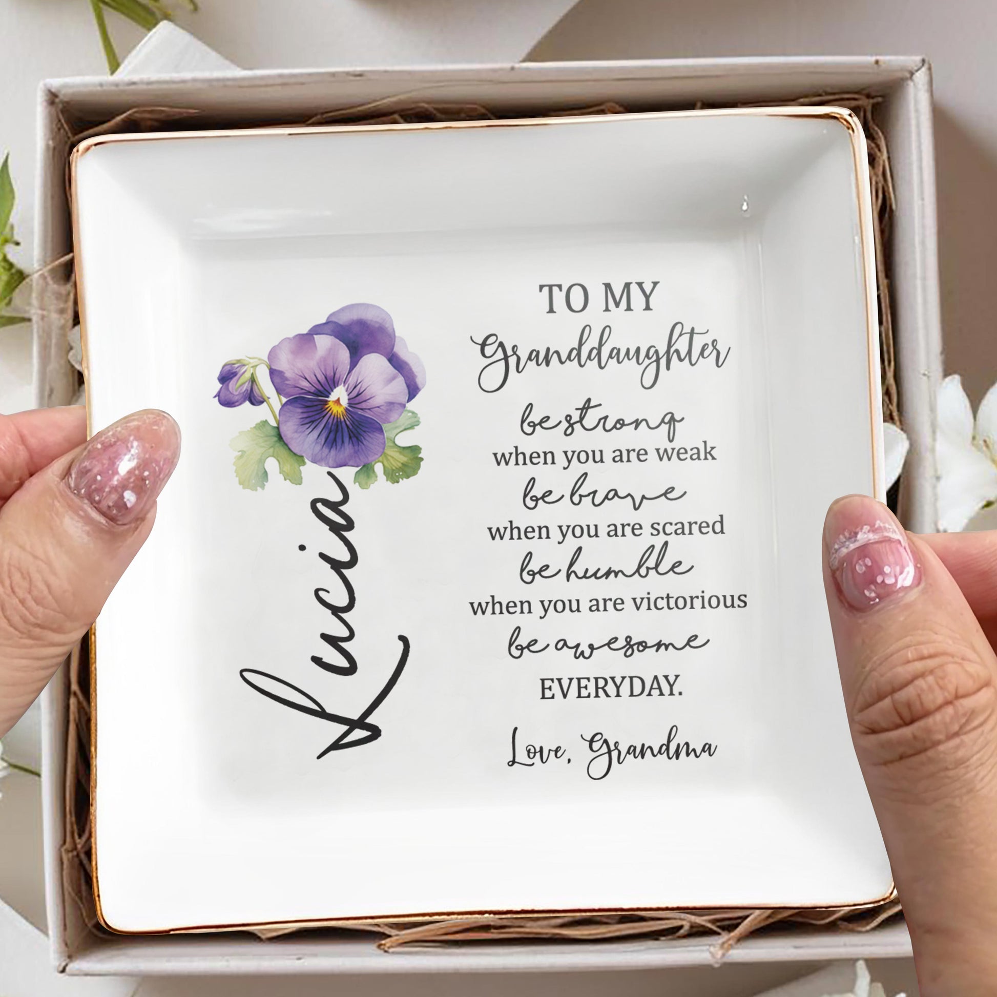Be Strong, Brave, Humble, and Awesome Everyday Pansy Flower Design
