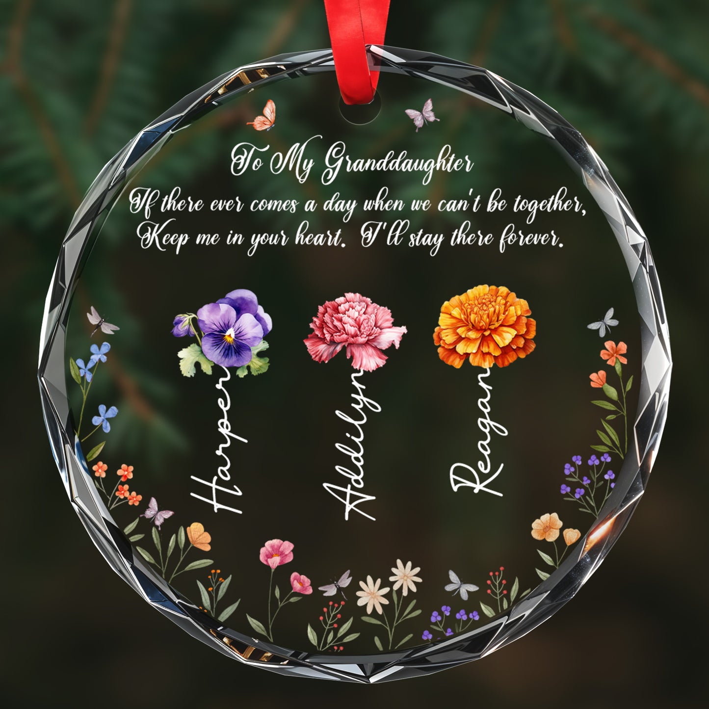 Heartfelt Message To Granddaughter With Flowers and Butterflies