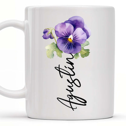 Citation inspirante « Force et sagesse » de ma petite-fille, avec fleurs et papillons – Tasse à café personnalisée – GDT060_MG