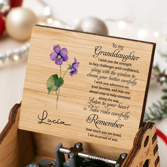 Granddaughter, You Are Loved And Cherished Wooden Music Box