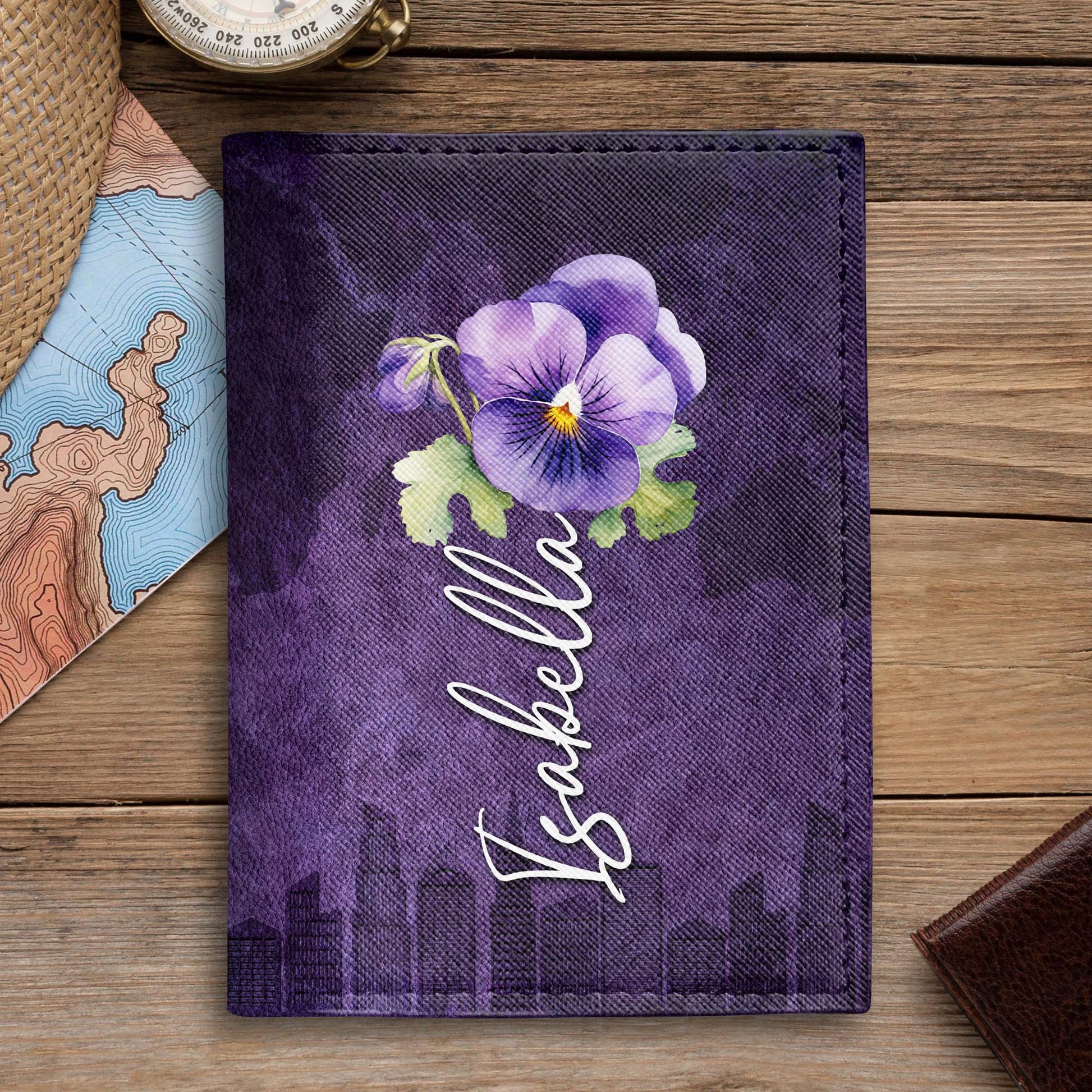 Personalized Violet Pansy Floral Design For A Unique Touch, Cityscape