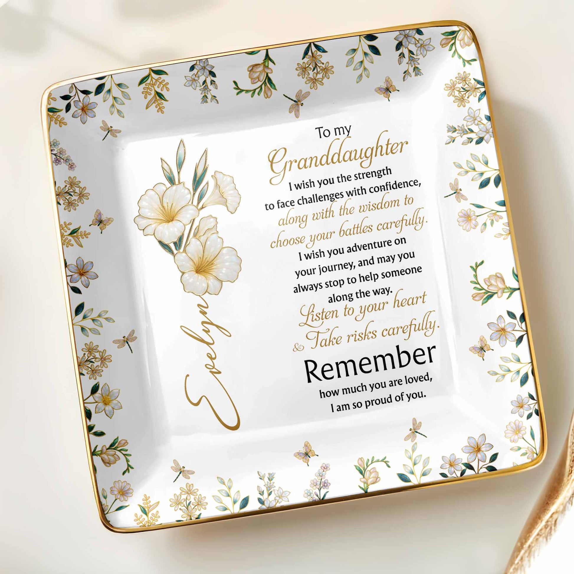 To My Granddaughter Strength and Wisdom With Flowers