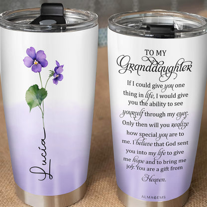 Blooming Memories Violet Flowers Tumbler - Personalized Custom Stainless Steel Tumbler 20oz 30oz - GDT061_TB