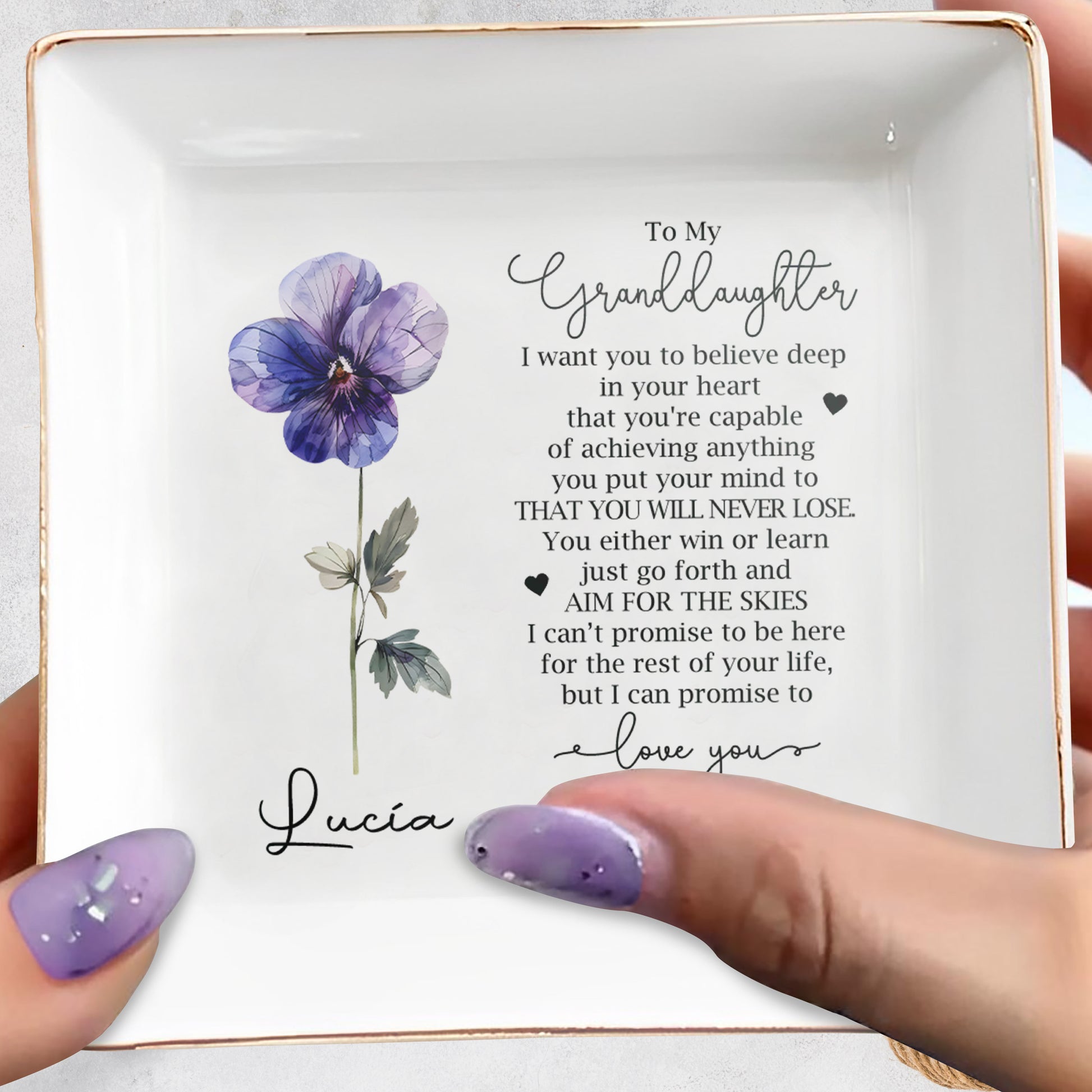 Granddaughter Encouragement Quote With Floral Design