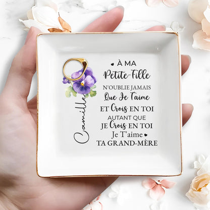 Believe In Yourself Violet Floral Dish