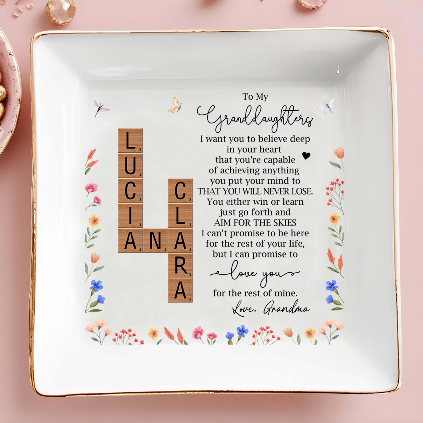 Inspirational Message for Granddaughter with Floral Design