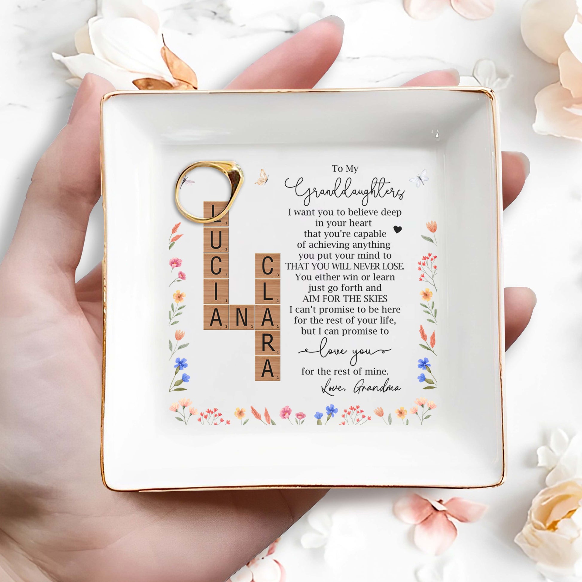 Inspirational Message for Granddaughter with Floral Design