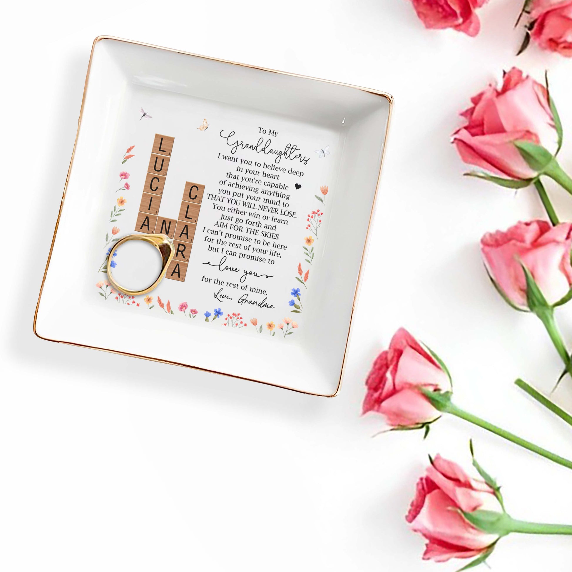 Inspirational Message for Granddaughter with Floral Design