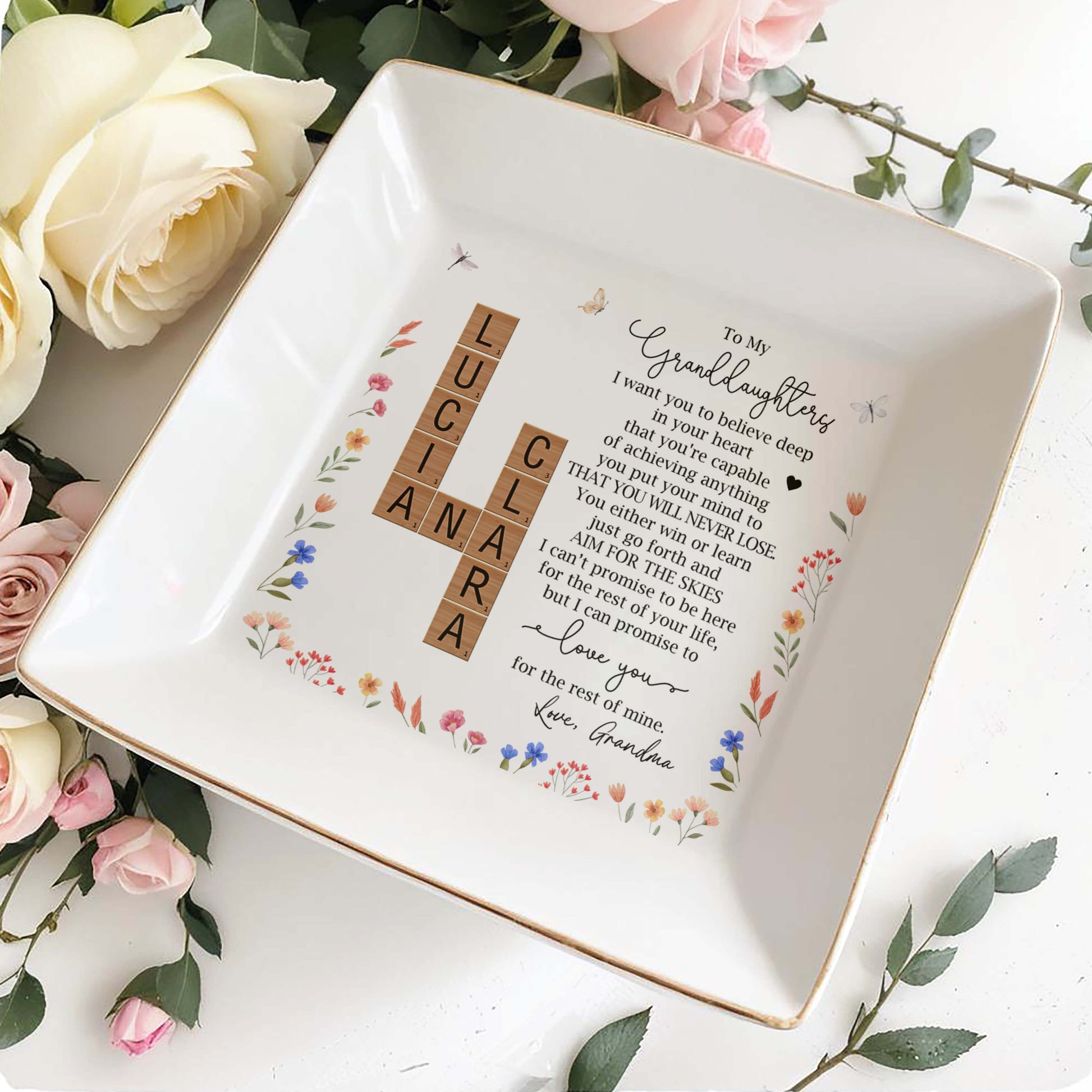 Inspirational Message for Granddaughter with Floral Design