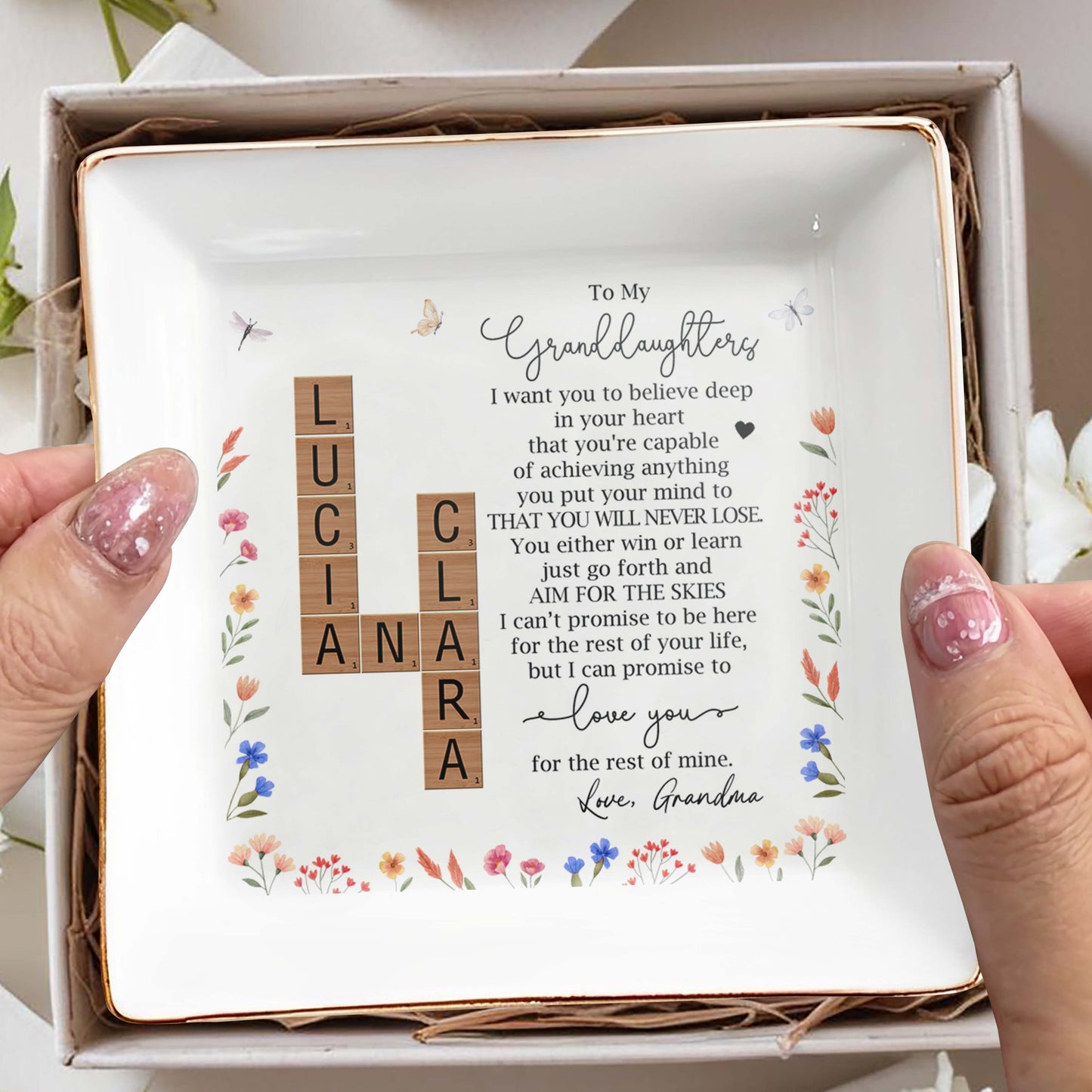 Inspirational Message for Granddaughter with Floral Design