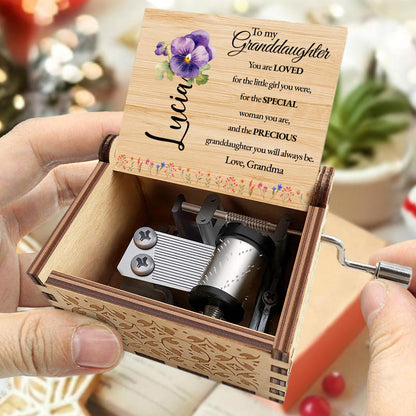 Loved Granddaughter Special Woman Precious Granddaughter Flowers Music Box