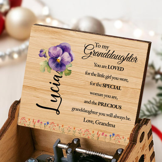 Loved Granddaughter Special Woman Precious Granddaughter Flowers Music Box