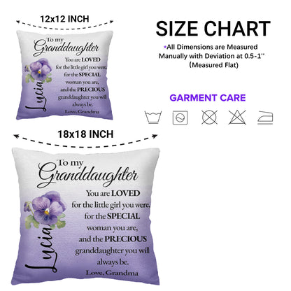 Loving Message To Granddaughter With Beautiful Pansy Design