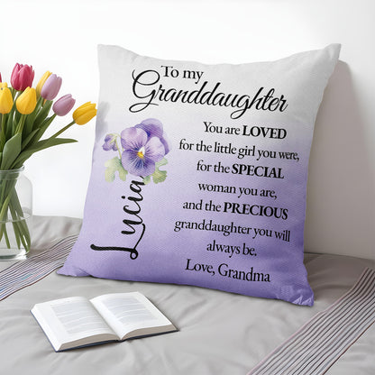 Loving Message To Granddaughter With Beautiful Pansy Design