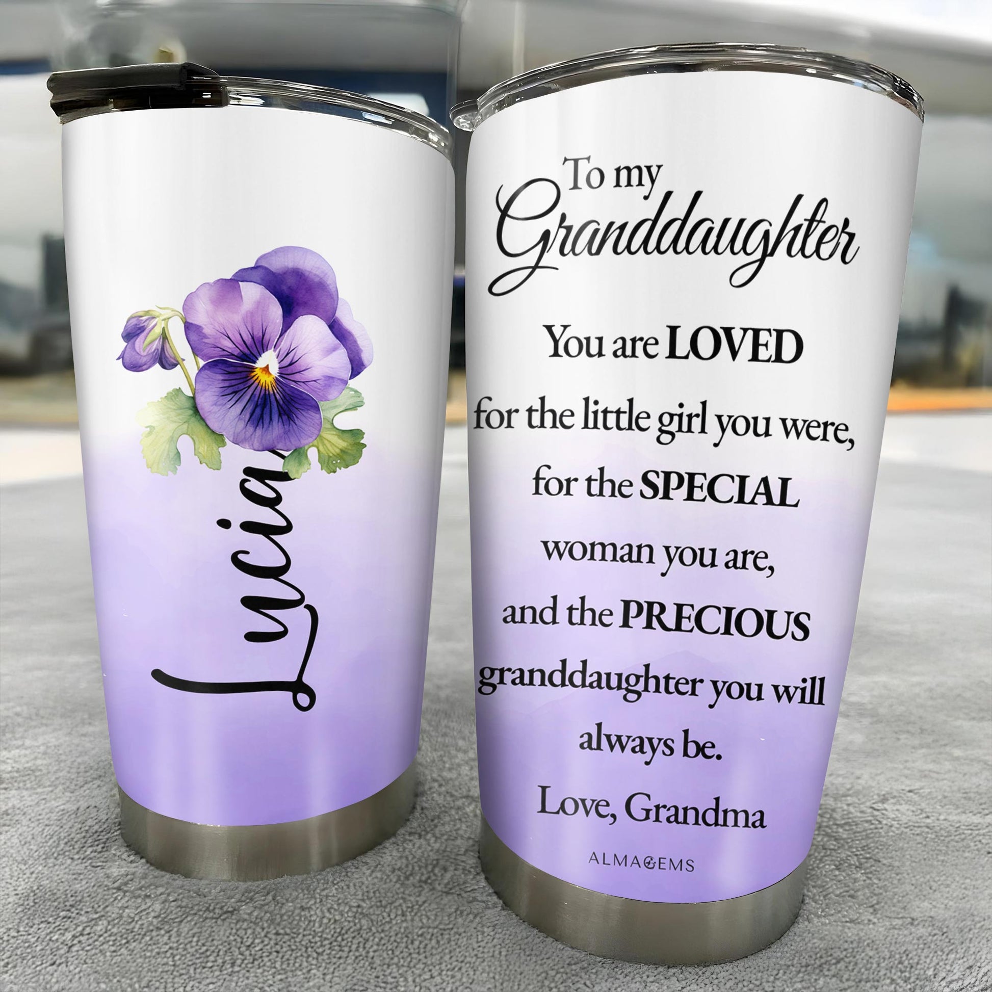 Love And Precious Words For Granddaughter With Flowers