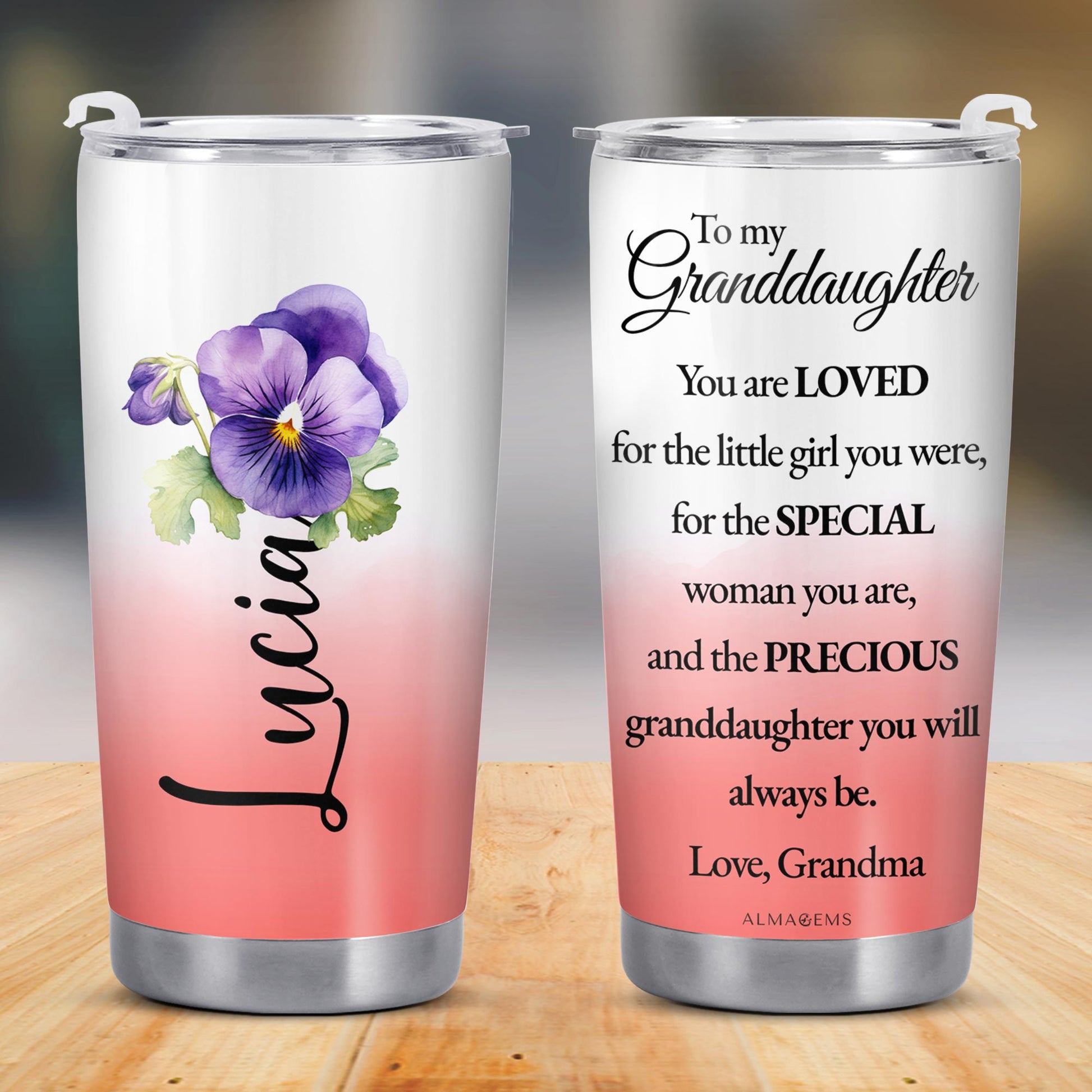 Love And Precious Words For Granddaughter With Flowers