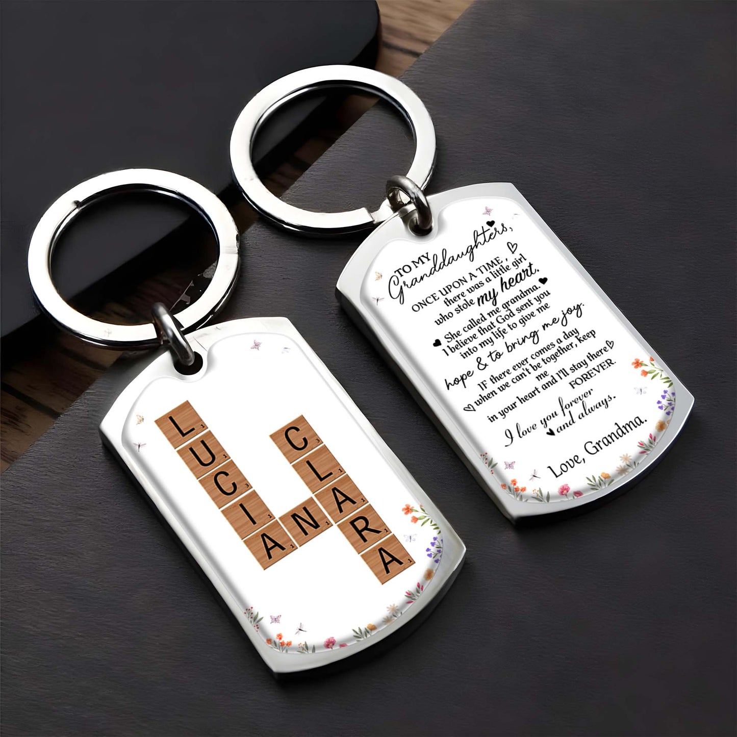 Granddaughter's Love And Blessings Keychain