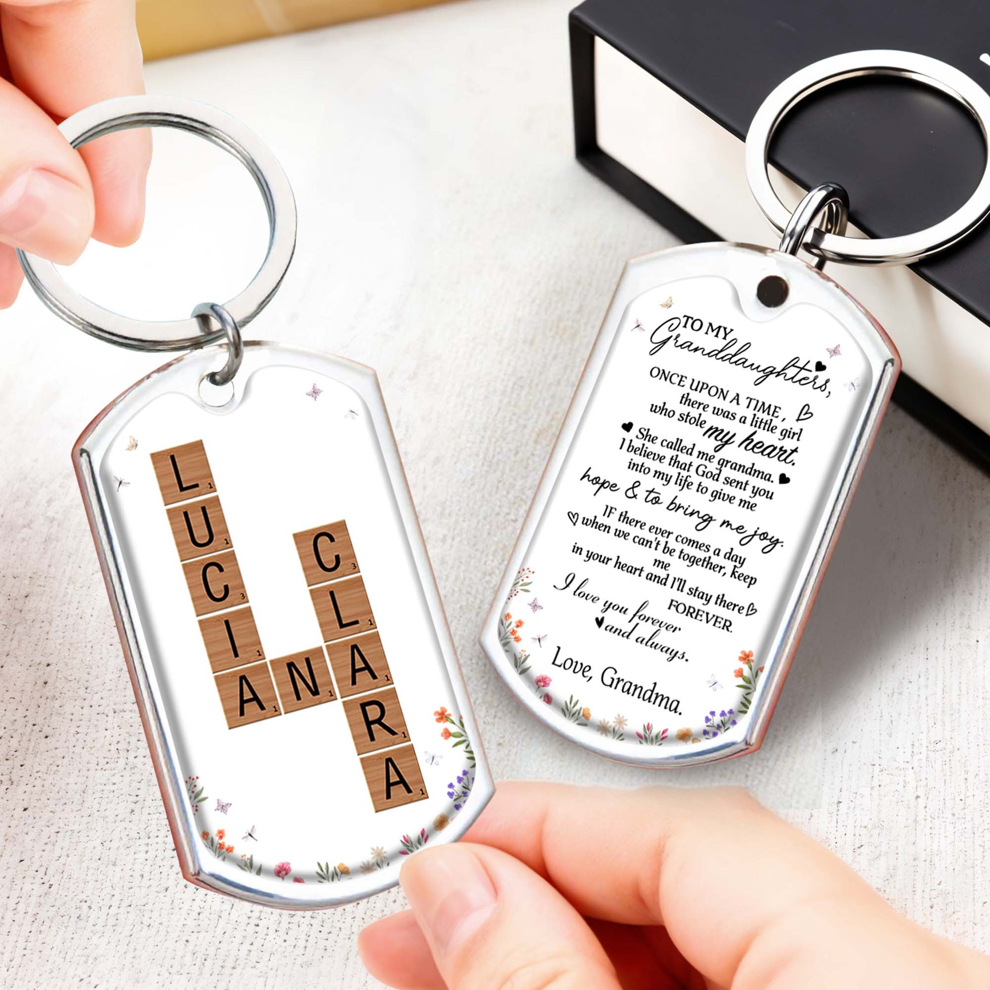 Granddaughter's Love And Blessings Keychain