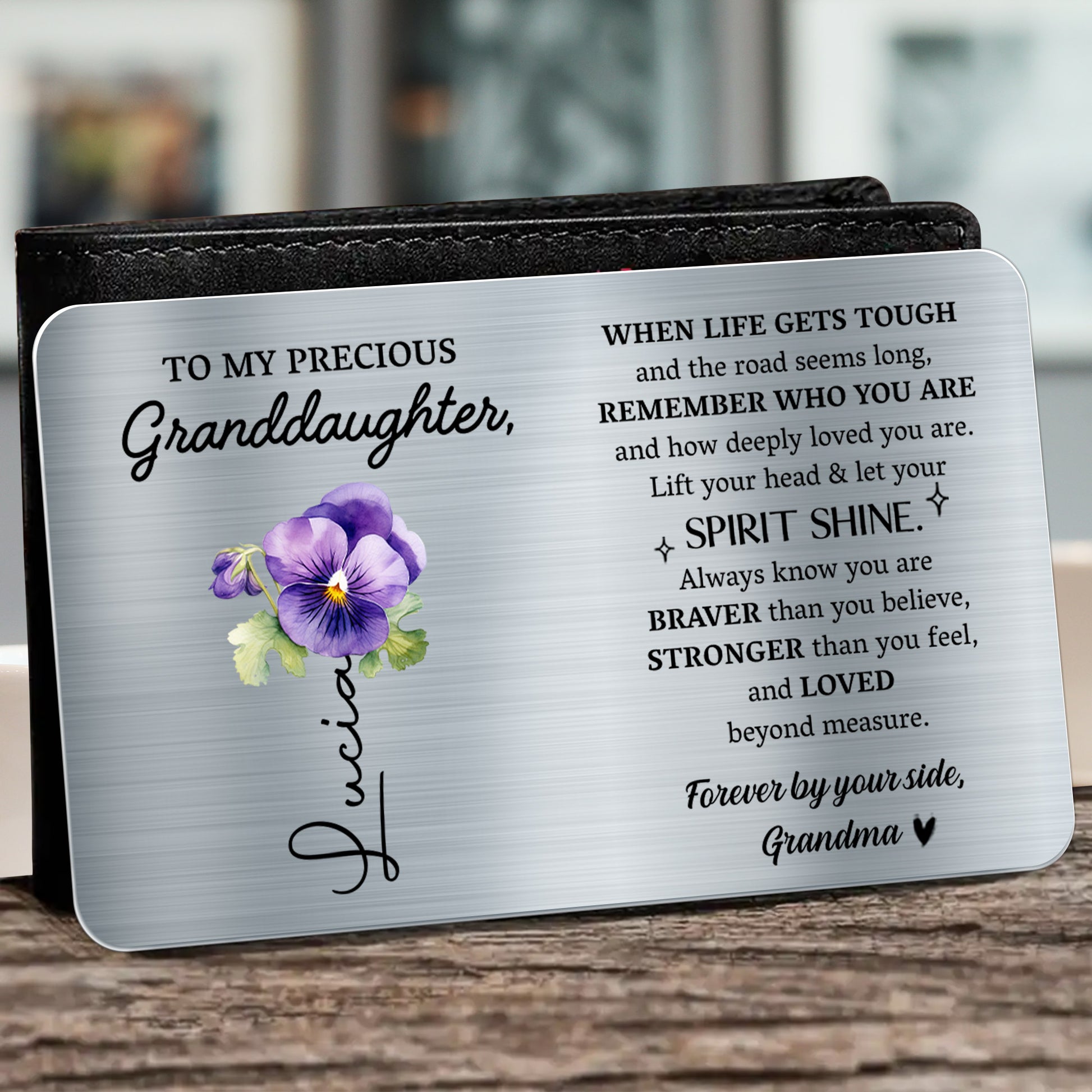 Heartfelt Message for Granddaughter with Violets