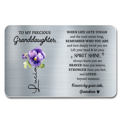 Heartfelt Message for Granddaughter with Violets