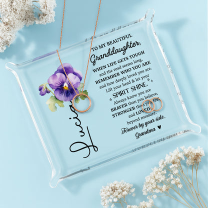 To My Beautiful Granddaughter, Pansy Flower Design