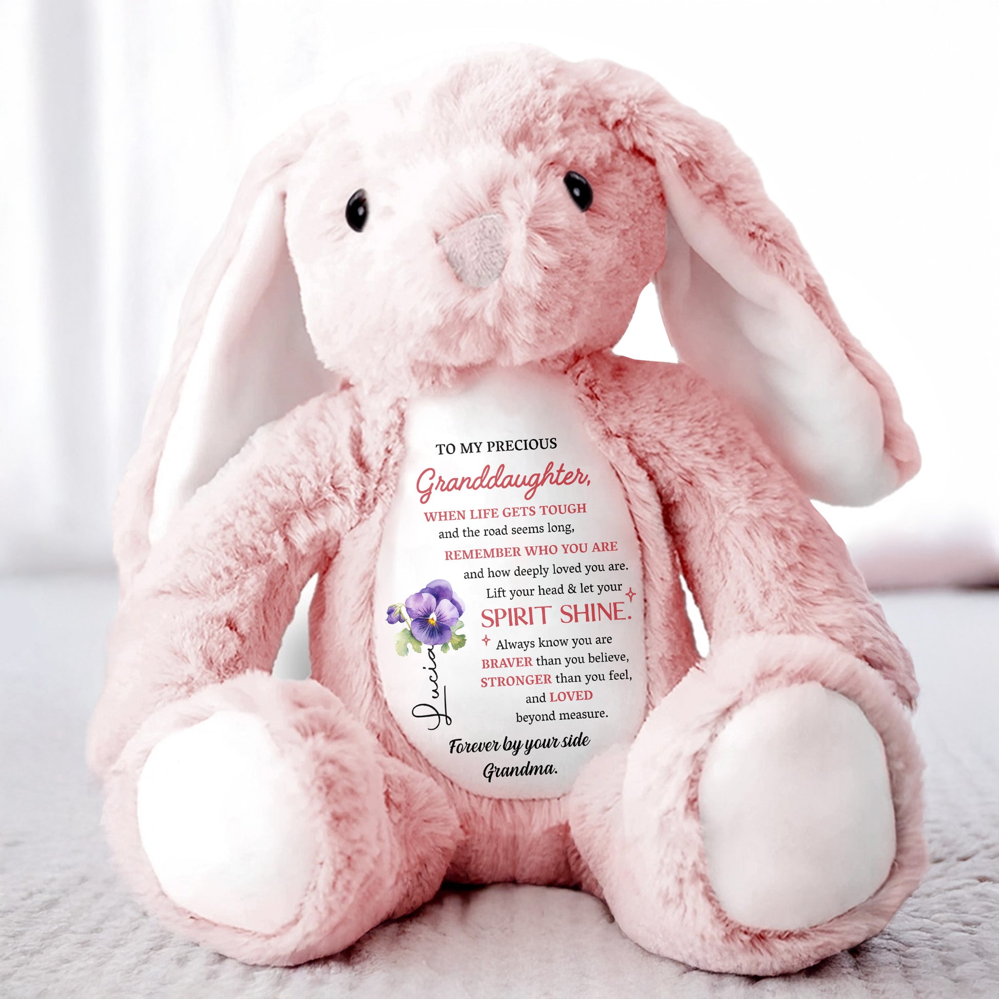 To My Precious Granddaughter, When Life Gets Tough And The Road Seems Long, Remember Who You Are, Bunny and Flowers