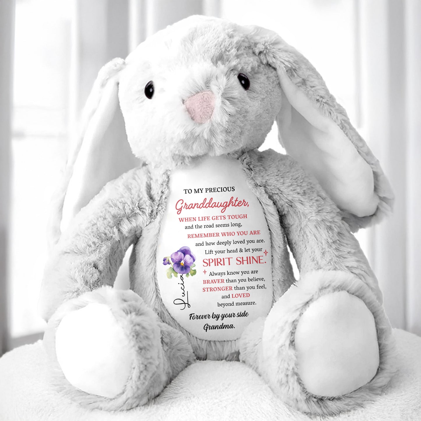 To My Precious Granddaughter, When Life Gets Tough And The Road Seems Long, Remember Who You Are, Bunny and Flowers