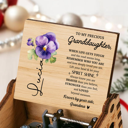 Spirit Shine, Pansy Flower And Loving Message For Granddaughter
