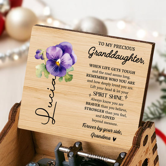 Spirit Shine, Pansy Flower And Loving Message For Granddaughter