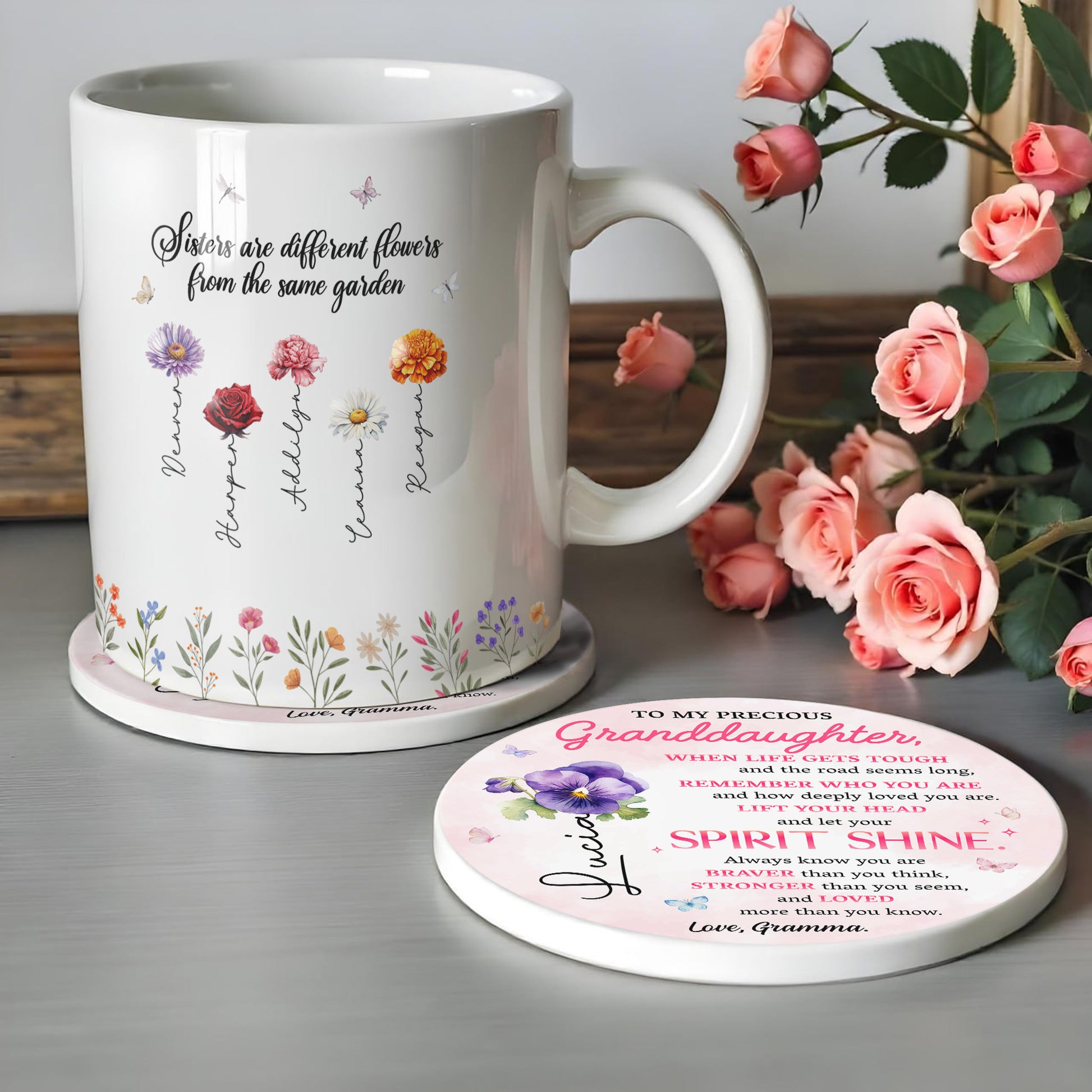 To My Precious Granddaughter, Remember How Brave, Flowers and Butterflies