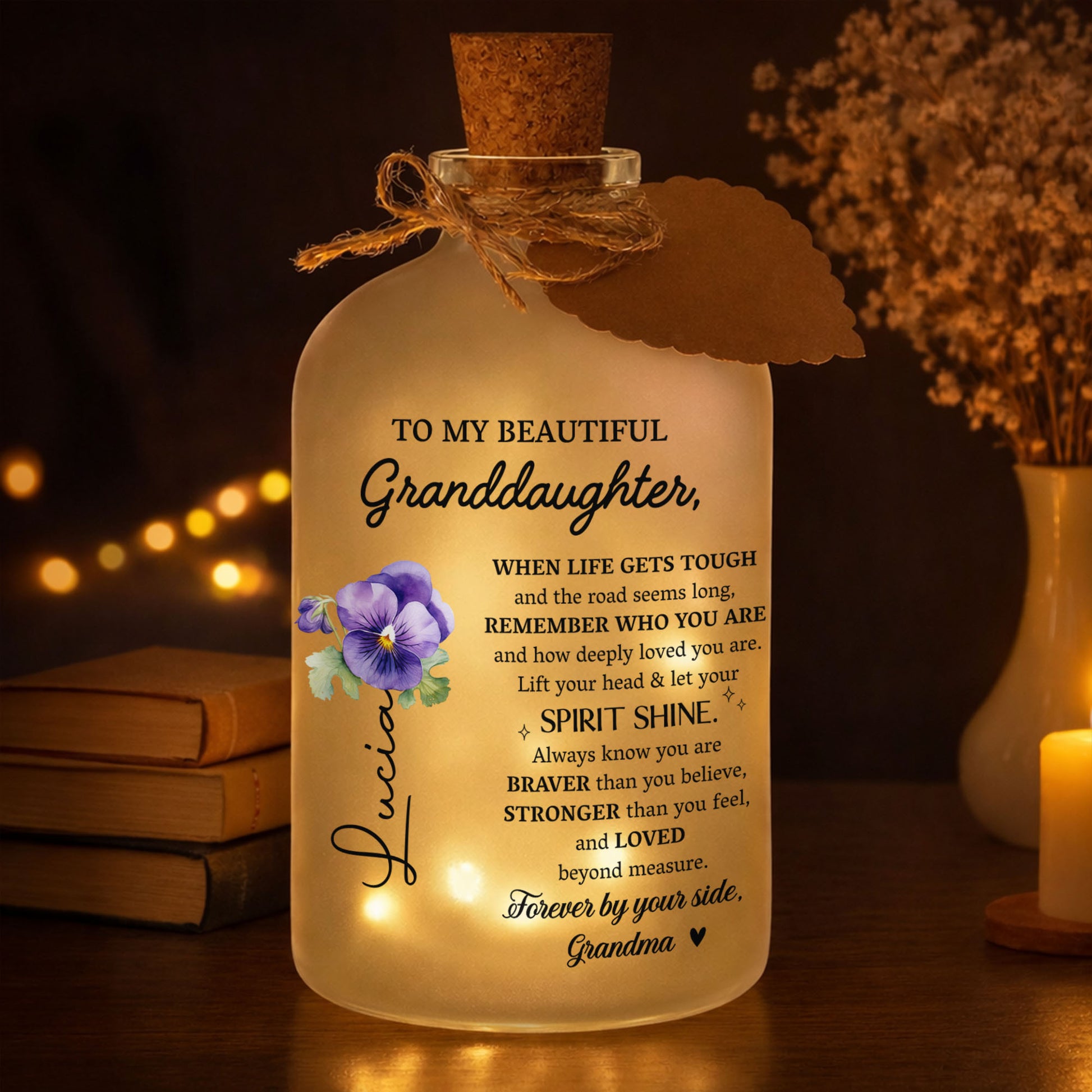 To My Beautiful Granddaughter Encouragement Message With Flowers