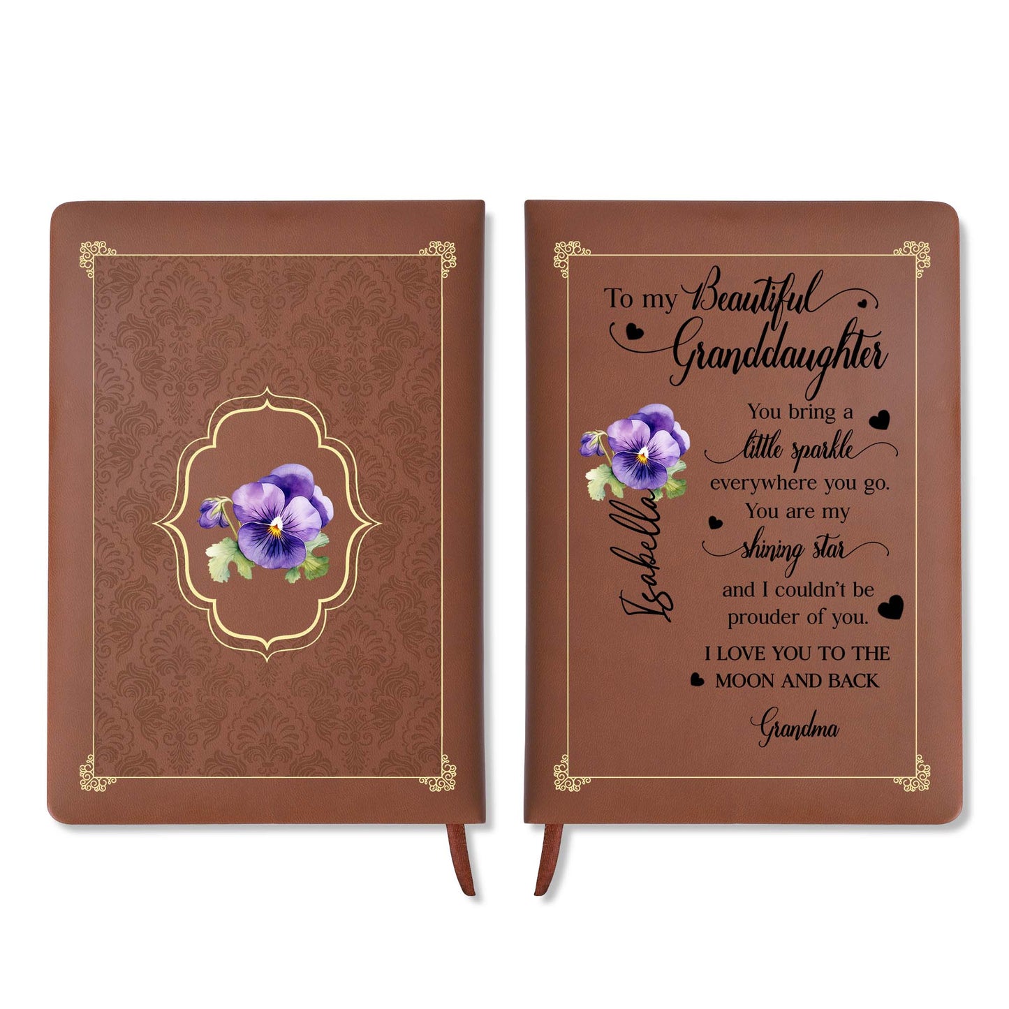 Love You To The Moon And Back With Violets And Hearts