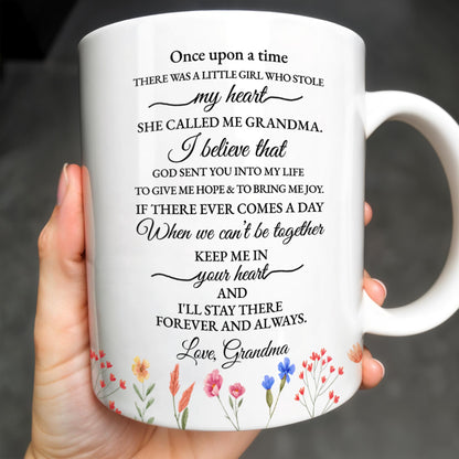 Grandmother Granddaughter Love Message With Pansy Flower Design - Personalized Custom Coffee Mug - GDT108_MG