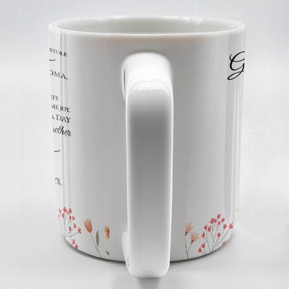 Grandmother Granddaughter Love Message With Pansy Flower Design - Personalized Custom Coffee Mug - GDT108_MG
