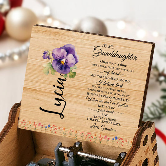Granddaughter Love From Grandma Music Box With Floral Design