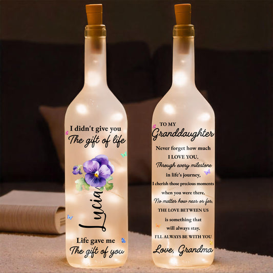 The Gift Of Life, Flowers Personalized Bottle Lamp