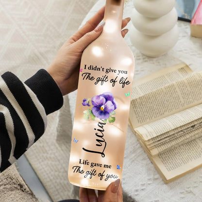 The Gift Of Life, Flowers Personalized Bottle Lamp