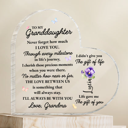 To My Granddaughter, Love Always Stays With Beautiful Butterflies and Flowers