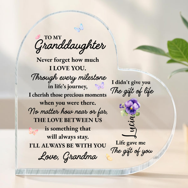 To My Granddaughter, Love Always Stays With Beautiful Butterflies and Flowers