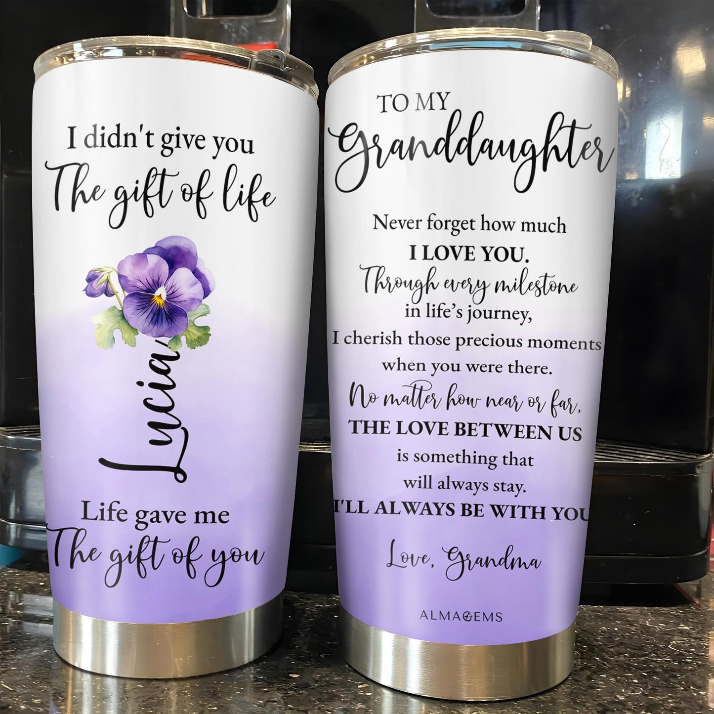 Gift of Life Granddaughter Love and Support Tumbler