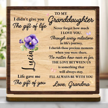 To My Granddaughter Love Message With Flowers And Butterflies