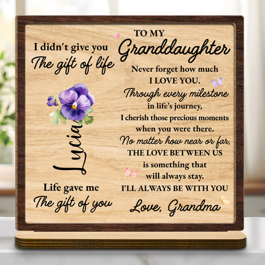 To My Granddaughter Love Message With Flowers And Butterflies
