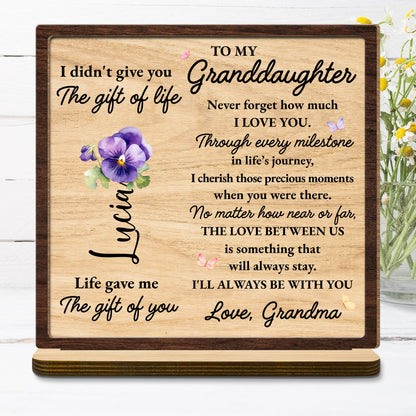 To My Granddaughter Love Message With Flowers And Butterflies