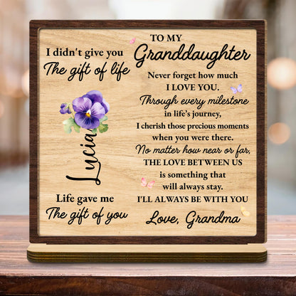 To My Granddaughter Love Message With Flowers And Butterflies