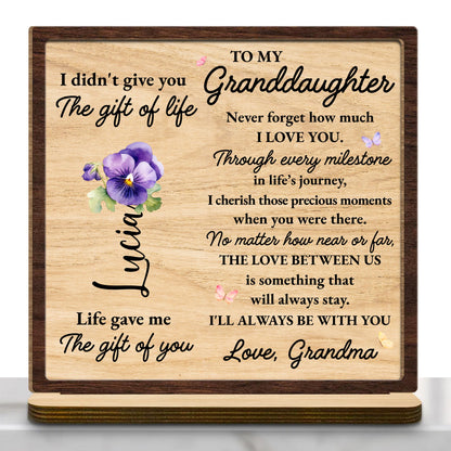 To My Granddaughter Love Message With Flowers And Butterflies